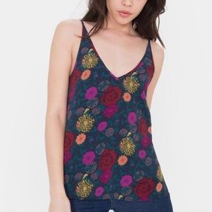 American Apparel Floral Crepe Tank Top